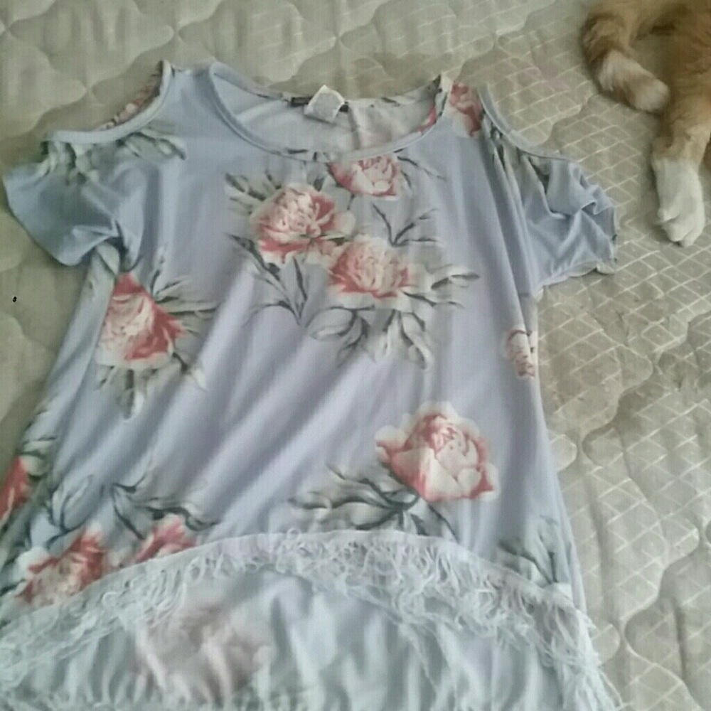 Kids shirt baby blue and soft!!